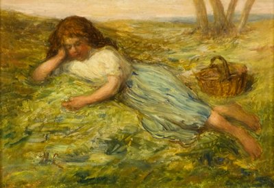 Niña y cesta, siglo XIX de Hugh Cameron