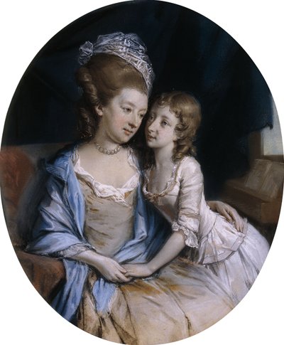 Retrato de una Madre y su Hijo de Hugh Douglas Hamilton