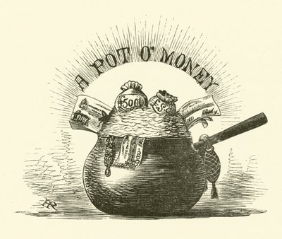 Una olla de dinero (grabado) de Hugh Rowley