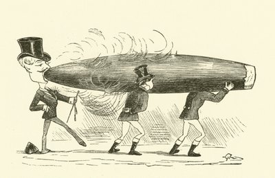 Fumando un cigarro (grabado) de Hugh Rowley
