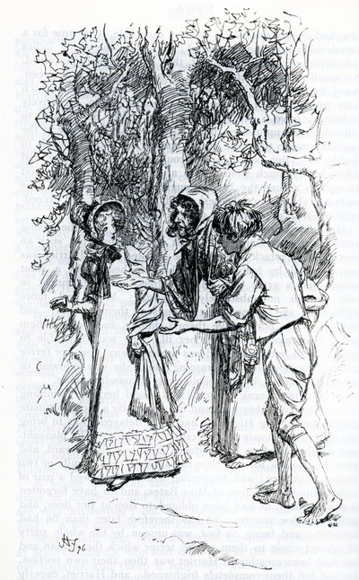 Harriet, atacada por gitanos (ilustración) de Hugh Thomson