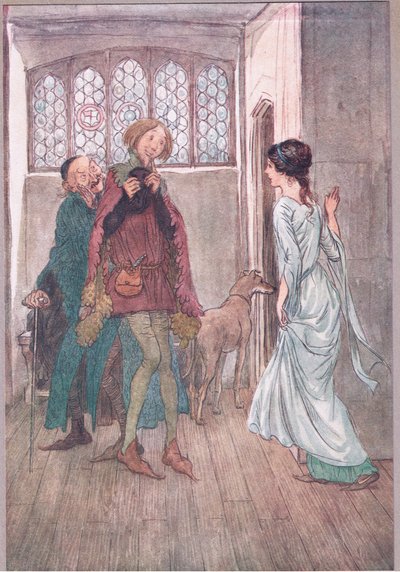 Tuve un padre, Señora Anne: mi tío puede contarle buenos chistes sobre él, ilustración de Las Alegres Comadres de Windsor, 1910 de Hugh Thomson