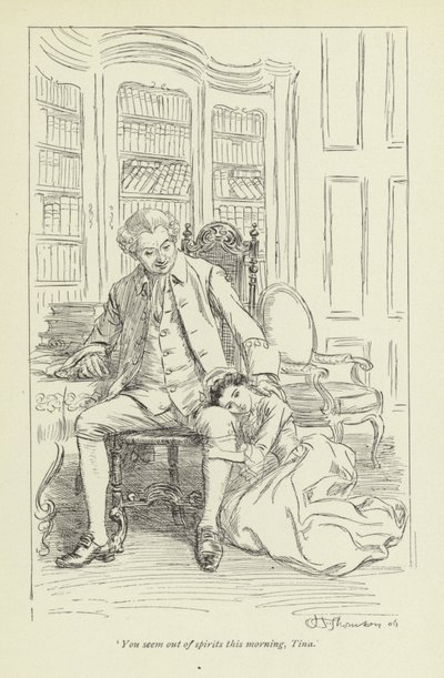Ilustración para la historia de amor de Mr. Gilfil por George Eliot de Hugh Thomson