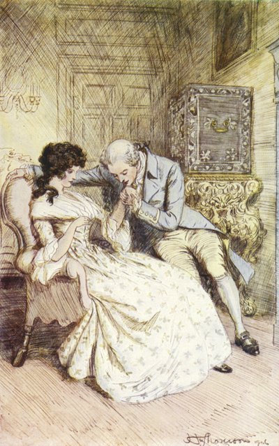 Ilustración para la historia de amor de Mr. Gilfil por George Eliot de Hugh Thomson