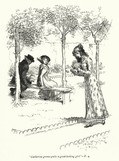 Ilustración para La Abadía de Northanger de Jane Austen de Hugh Thomson