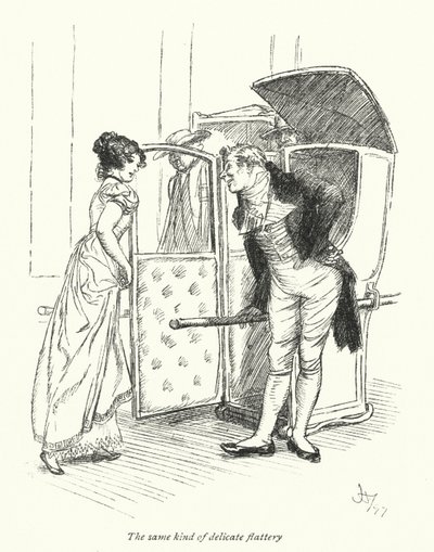 Ilustración para La Abadía de Northanger de Jane Austen de Hugh Thomson