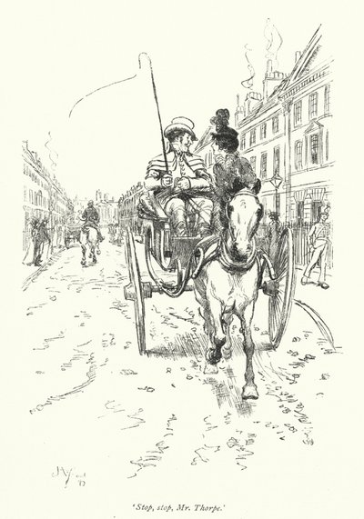 Ilustración para La Abadía de Northanger de Jane Austen de Hugh Thomson
