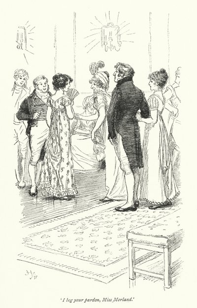 Ilustración para La abadía de Northanger de Jane Austen de Hugh Thomson