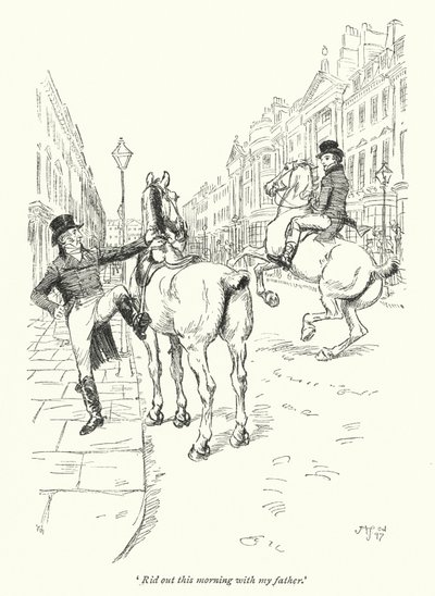 Ilustración para La Abadía de Northanger de Jane Austen de Hugh Thomson