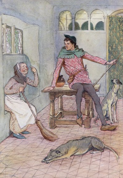 Ilustración para Las alegres comadres de Windsor de Hugh Thomson