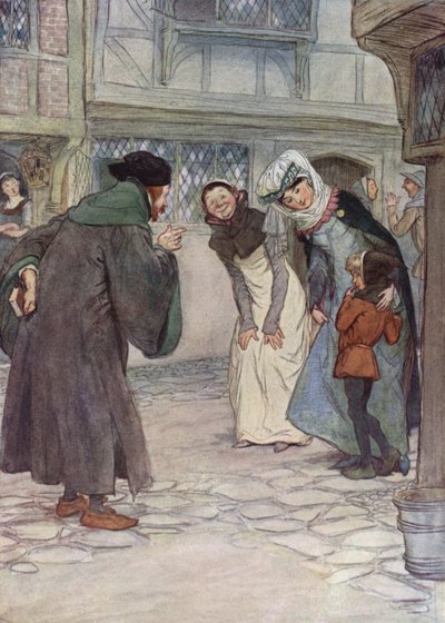 Ilustración para Las alegres comadres de Windsor de Hugh Thomson