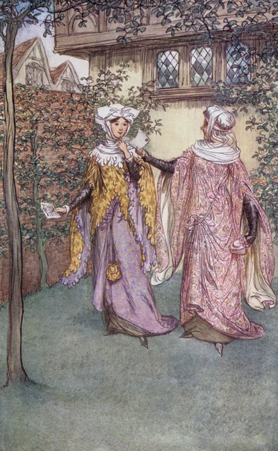 Ilustración para Las Alegres Comadres de Windsor de Hugh Thomson