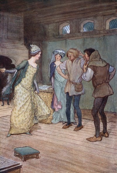 Ilustración para Las Alegres Comadres de Windsor de Hugh Thomson