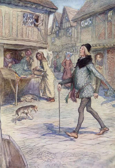 Ilustración para Las Alegres Comadres de Windsor de Hugh Thomson