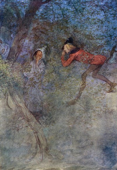 Ilustración para Las alegres comadres de Windsor de Hugh Thomson