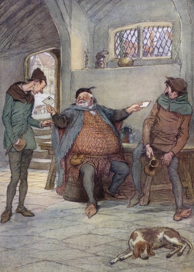 Ilustración para Las alegres comadres de Windsor de Hugh Thomson