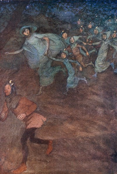Ilustración para Las alegres comadres de Windsor de Hugh Thomson