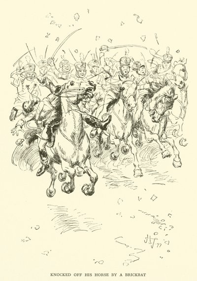 Derribado de su caballo por un ladrillo de Hugh Thomson