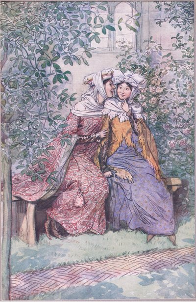 Consultemos juntos contra este caballero grasiento, ilustración de Las Alegres Comadres de Windsor, 1910 de Hugh Thomson