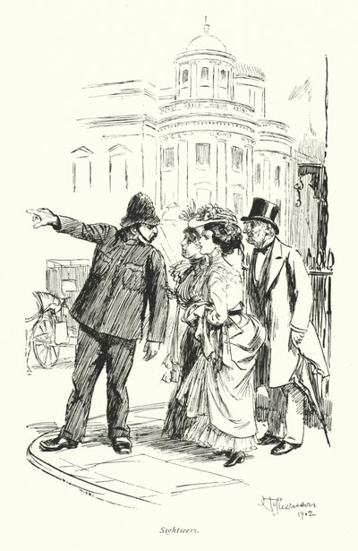 Londres: Sightseers (litografía en color) de Hugh Thomson