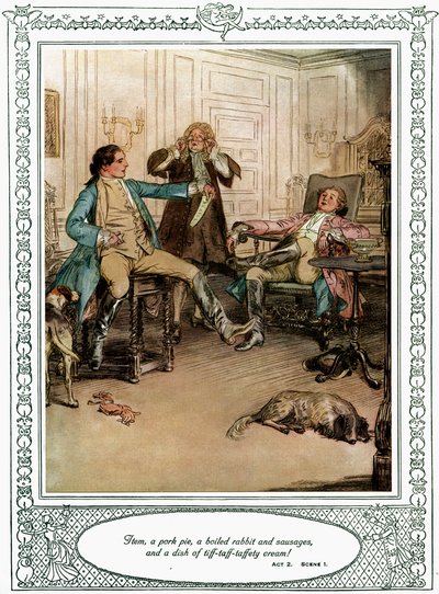 Ella se rebaja para conquistar, obra de Oliver Goldsmith de Hugh Thomson