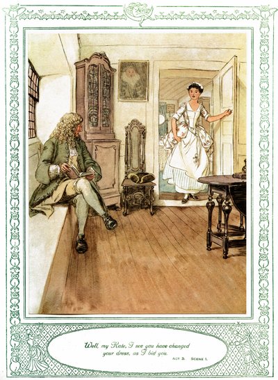 Ella se rebaja para conquistar, obra de Oliver Goldsmith de Hugh Thomson
