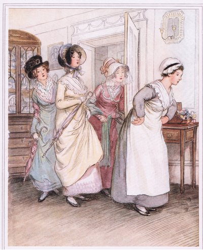 Patty introduce a las hermanas, Willoughby y la Srta. Henrietta de Hugh Thomson