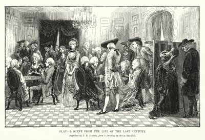 Obra de teatro, Una escena de la vida del siglo pasado (litografía) de Hugh Thomson