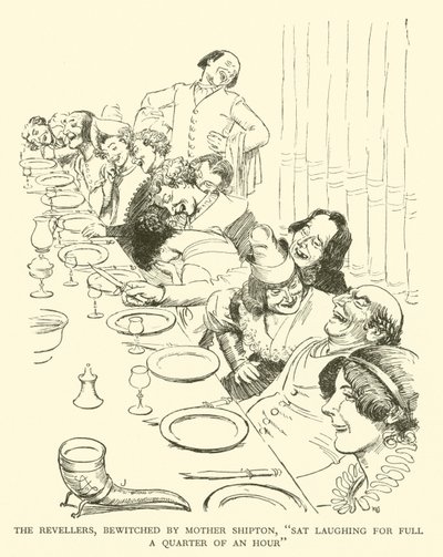 Los juerguistas, hechizados por Madre Shipton, "se rieron durante un cuarto de hora" de Hugh Thomson
