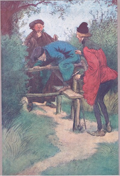 Ahí viene mi amo, el Sr. Shallow y otro caballero de Frogmore, ilustración de Las Alegres Comadres de Windsor, 1910 de Hugh Thomson