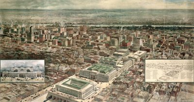 Estación de Pensilvania, 7ª Avenida y 32ª Calle, Ciudad de Nueva York, grabado por Ketterlinus de Hughson Frederick Hawley