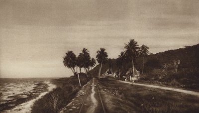 Mexico: Campeche, Calle por Lerma (b/w photo) de Hugo Brehme