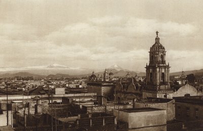 Mexico: Capital Mejico, Vista parcial oriental (b/w photo) de Hugo Brehme
