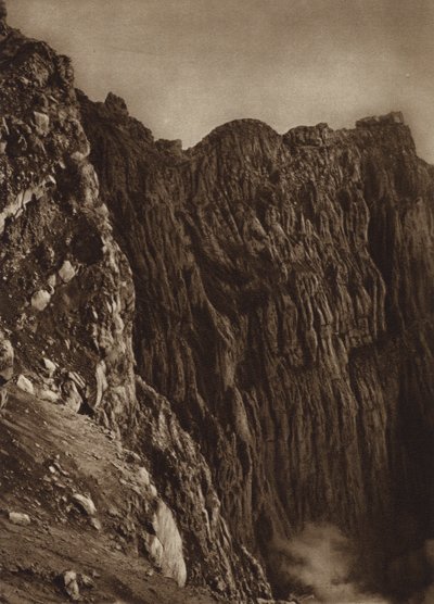 Mexico: El crater del Popocatepetl (b/w photo) de Hugo Brehme