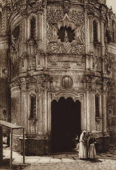Mexico: Guadalupe Hidalgo, Capilla del pozo (b/w photo) de Hugo Brehme