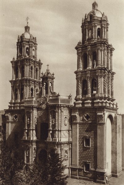 Mexico: San Luis de Potosi, La Catedral (b/w photo) de Hugo Brehme