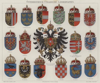 Escudos de armas del Imperio Austrohúngaro de Hugo Gerard (after) Strohl