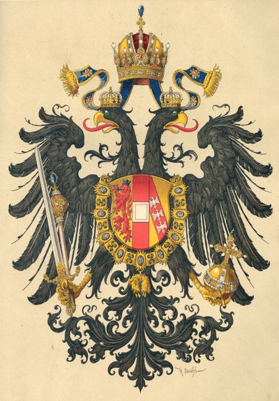 Pequeño escudo de armas del Imperio de Austria, 1890 de Hugo Gerard Strohl