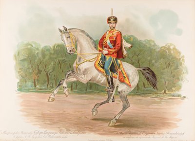 Retrato ecuestre de Nicolás II de Rusia de Hugo Karlovich Bakmanson