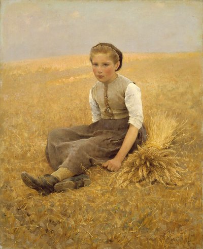 La pequeña espigadora, 1884 de Hugo Salmson