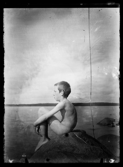 Guido Simberg como modelo para el cuadro Fish Boy ("Marinero") de Hugo Simberg