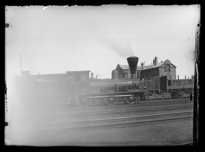 Locomotora de vapor en el astillero de Tampere de Hugo Simberg