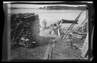 Madera en la playa, probablemente de Helsinki de Hugo Simberg