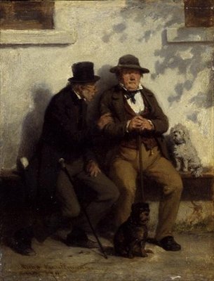 Dos hombres con sus perros de Hugo Wilhelm Kauffman