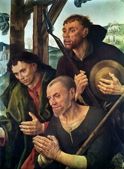 Cabeza de los pastores, detalle del panel central del retablo de Portinari, c.1479 (detalle) de Hugo van der Goes