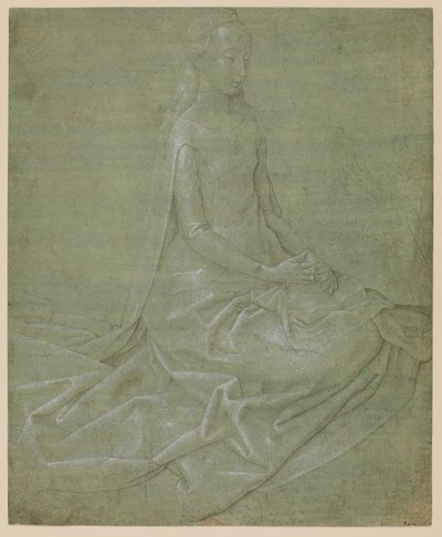 Santa femenina sentada, circa 1475 - 1485 de Hugo van der Goes