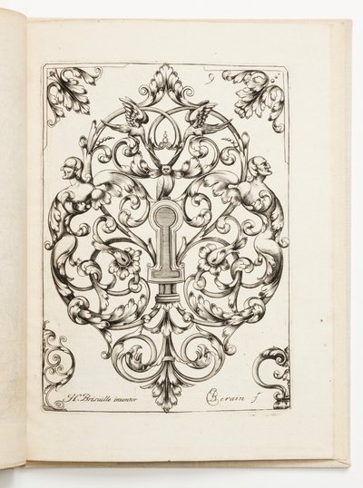 Lámina 9, de Diverses pièces de serruriers (Varios diseños para cerrajeros) de Hugues Brisville