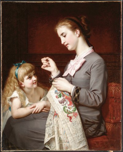 La lección de bordado de Hugues Merle