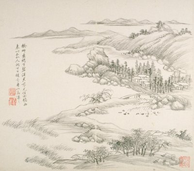 Album After Old Masters And Poems (álbum (10 hojas), tinta sobre papel) de Hui Wang