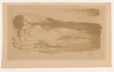 Mujer desnuda recostada de Huib Luns (signed by artist)
